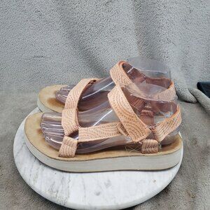 Teva Shoes Womens Size 8 Midform Universal Geometric Pink Leather Sandals